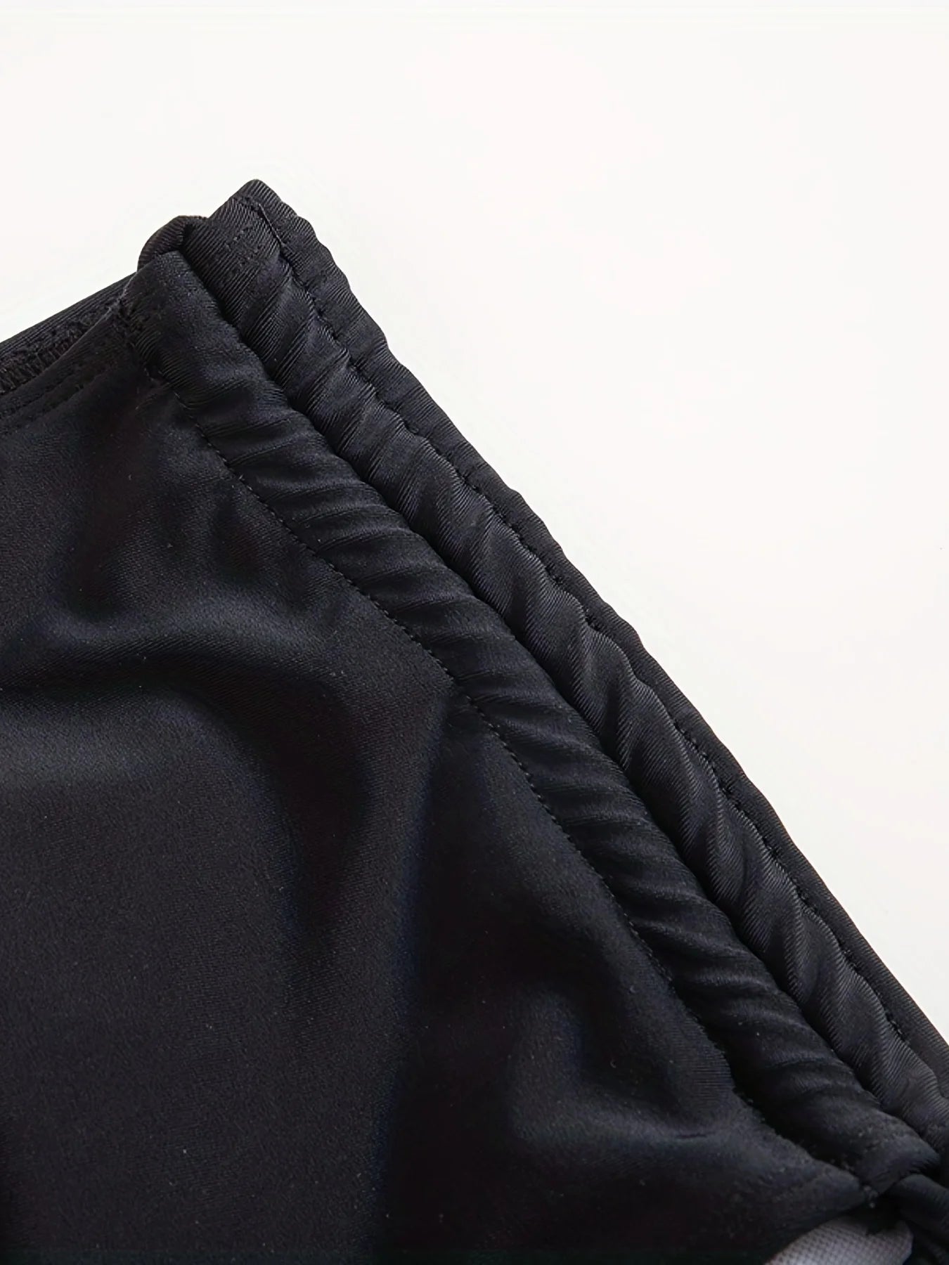 Black High-Waisted Bikini Bottoms for Women, Triangle Tie, Adjustable, Sexy, Slimming, Anti-Exposure Swim Trunks