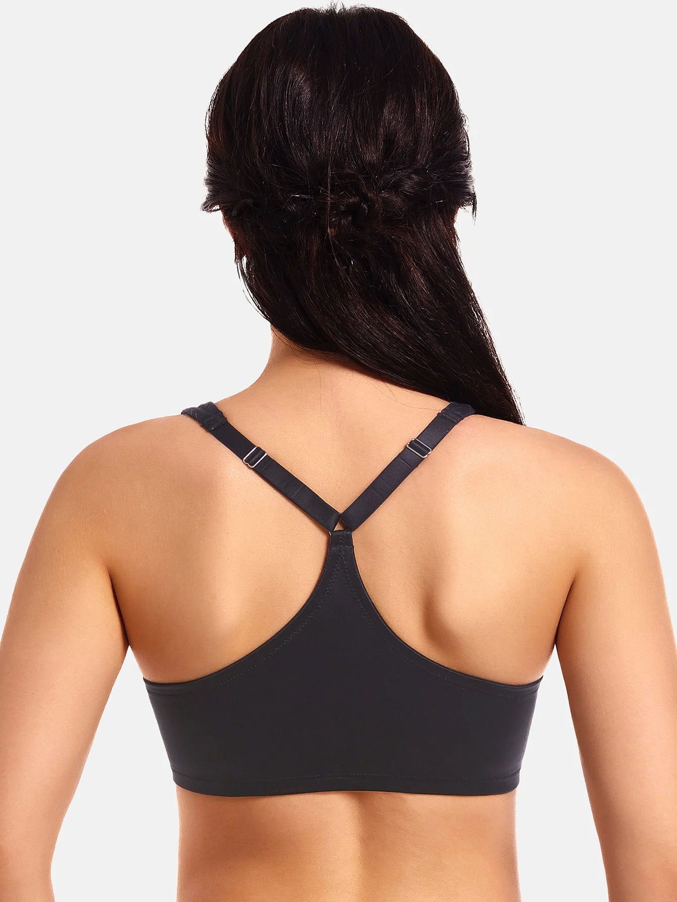 MELENECA Women's Racerback Front Closure Bras Plunge Unlined Full Coverage Seamless Underwire Bra