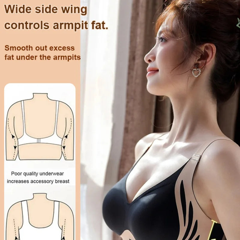 [Strong Support/Push Up] Lifting Anti-Sagging Wireless Push-up Bra Armpit Fat Control/Anti-Slipping/U Shaped Back/Soft