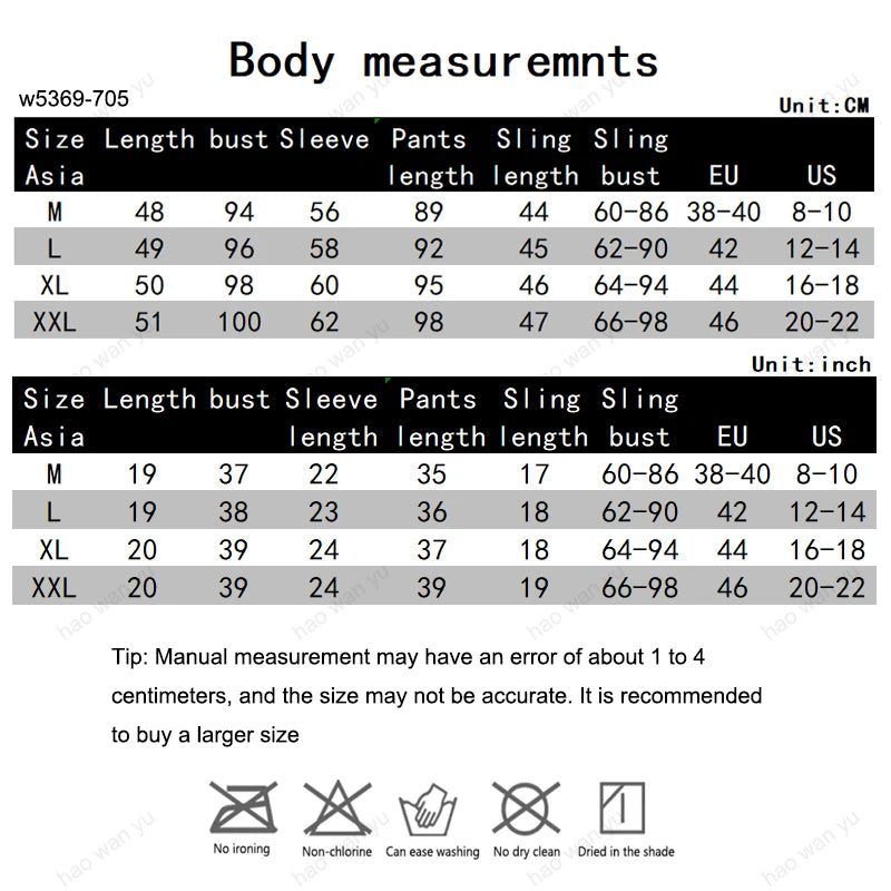 Pajama Three-Piece Set with Chest Pads Loungewear Sexy Long Sleeve Trousers Set Plus Size Nightwear Women Sling Sleepwear