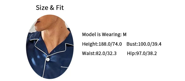 Plus Size Men's Pajama Set Faux Silk Lapel Cardigan Student Homewear Simple Short Sleeve Shorts Set Premium Feeling Solid Colour