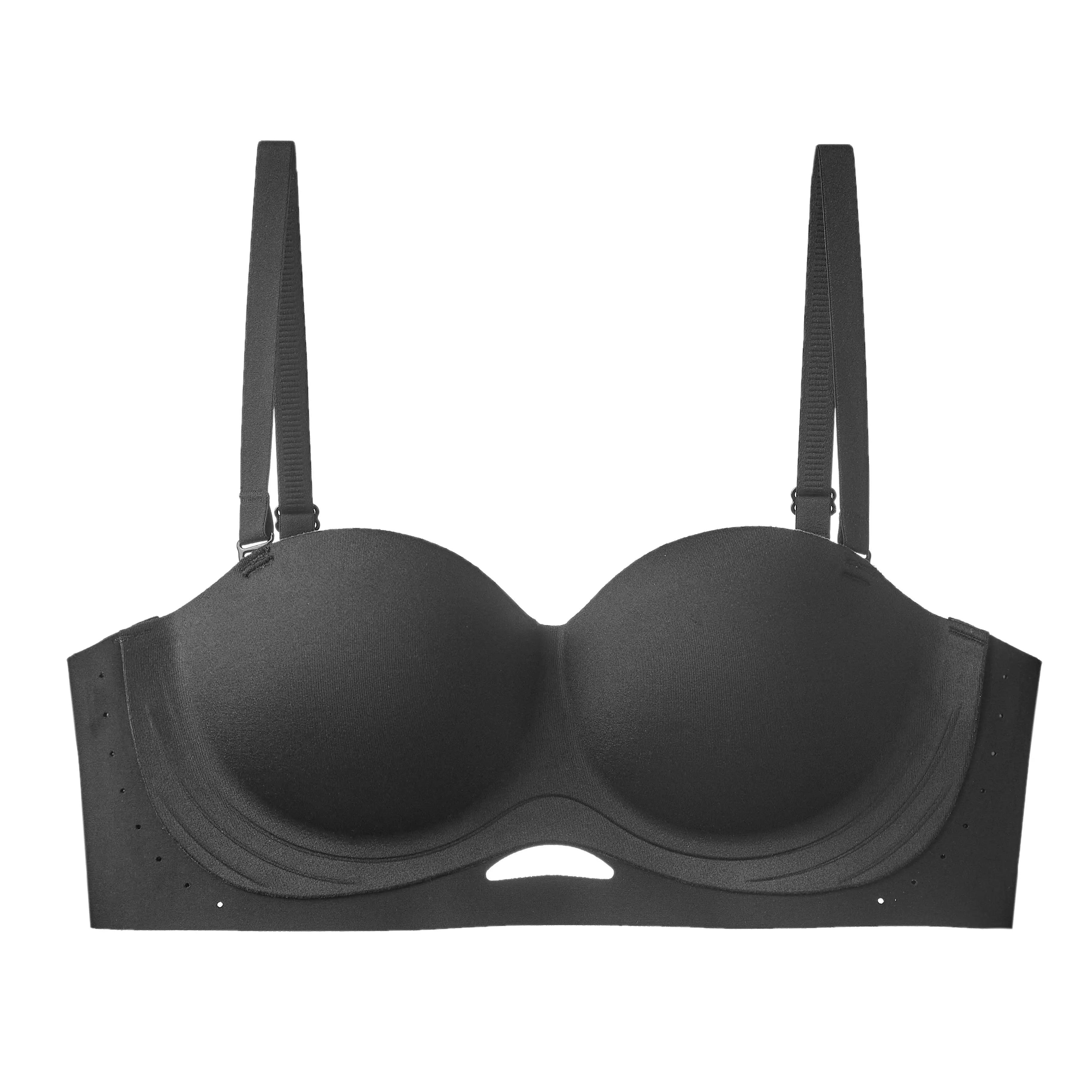 Summer Strapless Bandeau Bra, No Slip Push Up for Small Bust, Wireless Wrap Tube Top, Invisible Backless Bralette, Anti-Slip