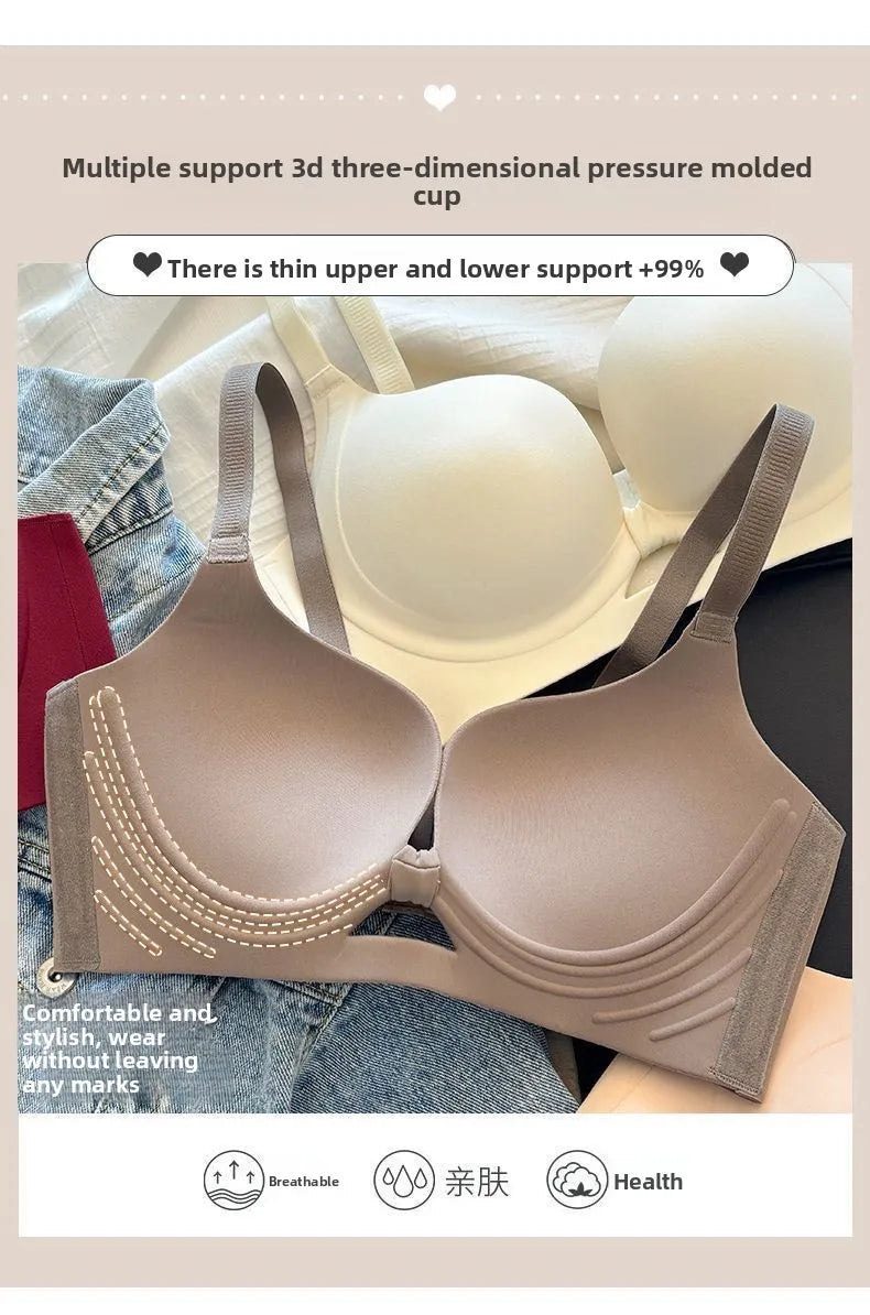 Anti Sagging Bra for Small Breasts, Seamless Wireless Bra with Side Coverage, Breathable Non Padded Bralette