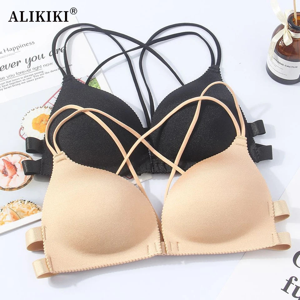 Women Bras Front Buckle Wireless Bralette Sexy Lingerie Comfort Push Up Bras Female Daily Brassiere Underwear