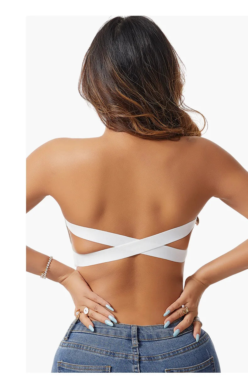 Strapless Push Up Bra For Women Wireless Removable Pad Invisible Daily Brassiere Underwear Seamless Backless Bandeau Bralette