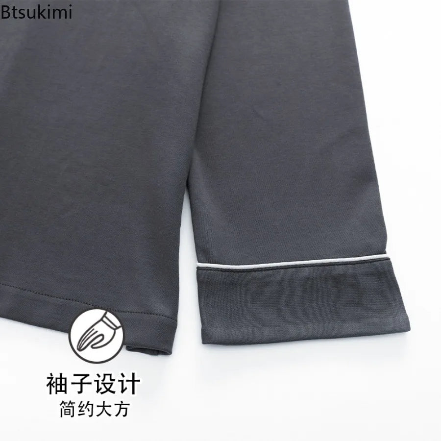 Men's Pajama Sets Long Sleeve Cotton Top Pant Sleepwear Soft Spring Autumn Plus Size Loungewear Male Homewear Leisure Outwear