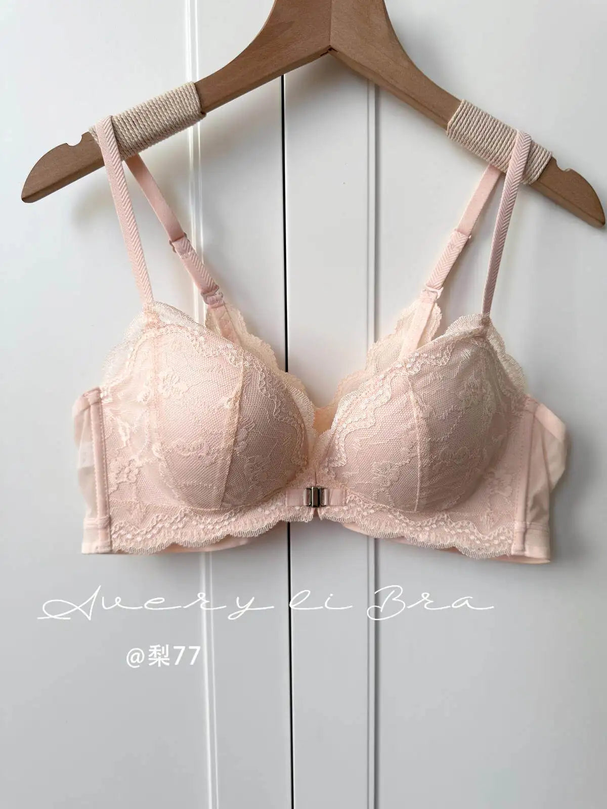 Women's Front Closure Bras Small Boobs Push Up Sexy French Lace Backless Anti Droop Side Smoothing Bandeau T-Shirt Bra