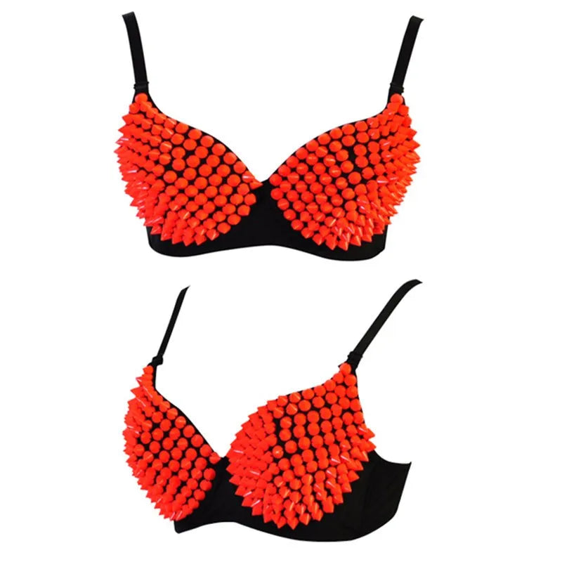 Women Sexy Push Up Bra Fashion Punk Lady Goth Bikini Bra Stage Dance Performance Burlesque Bras Bralette Party Nightculb Costume
