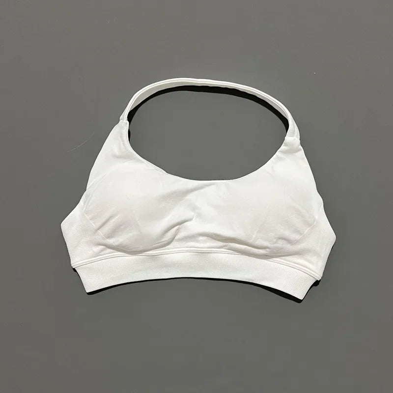 Sports Bra Women Seamless Halter Sports Bra High Support Open Back Activewear Gym Tank Top Fitness Yoga Workout Bra