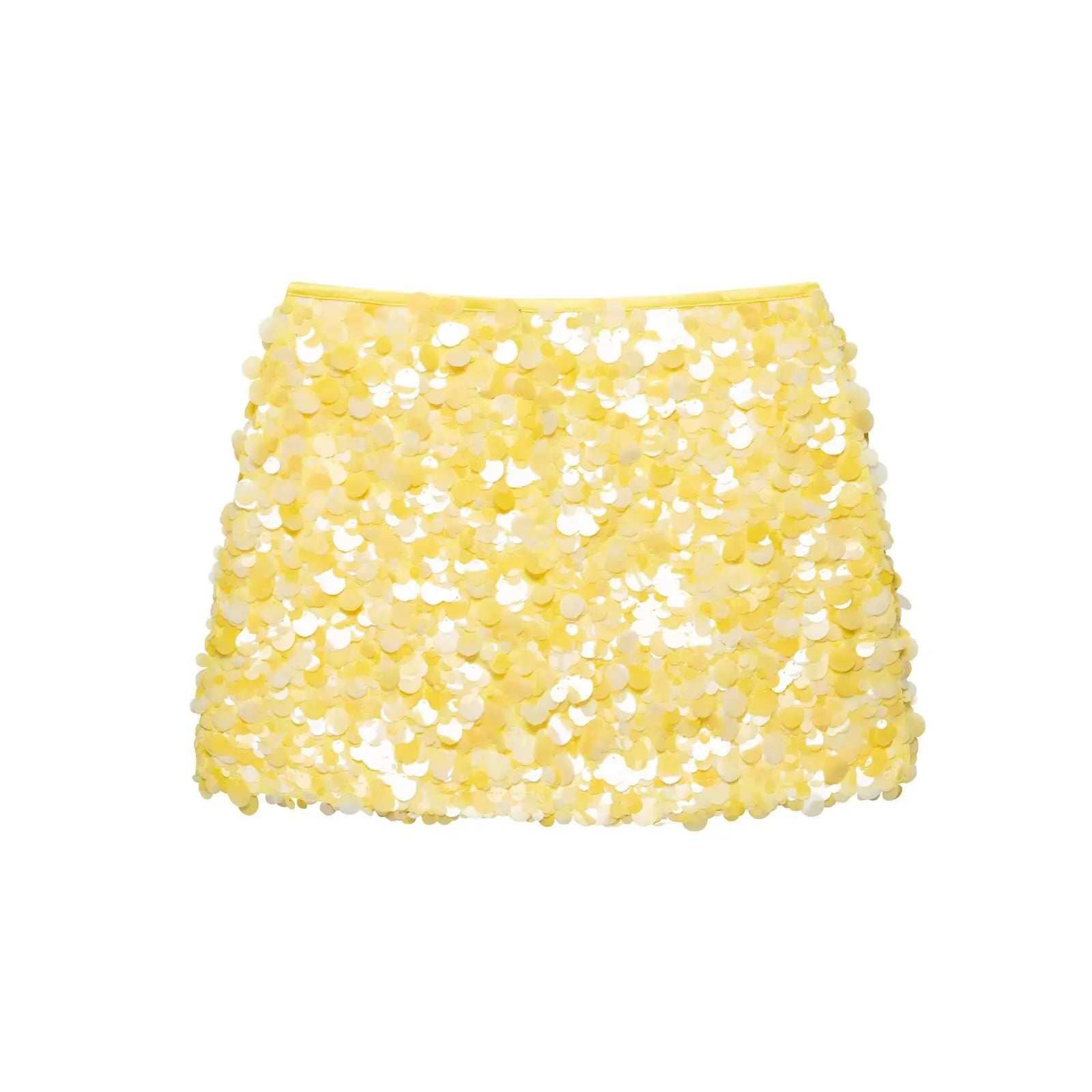 Sexy Woman Sequins Skirt High Waist Versatile Slim Mini Slim Skirts Zipper 2025 Summer Beach Style Women's New Skirt Y2K
