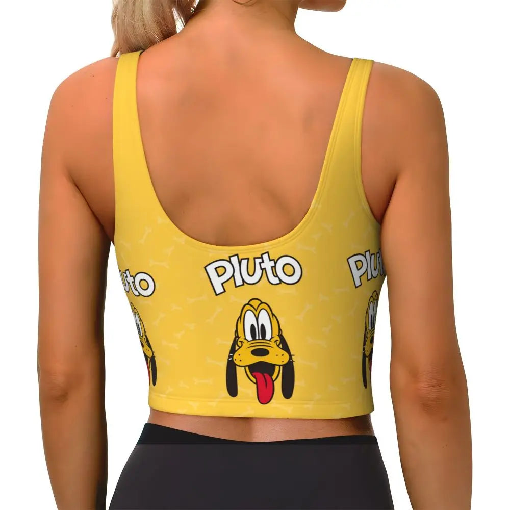 Custom Pluto Anime Manga High Impact Sports Bras for Women Classic Seamless Workout Yoga Crop Tank Tops