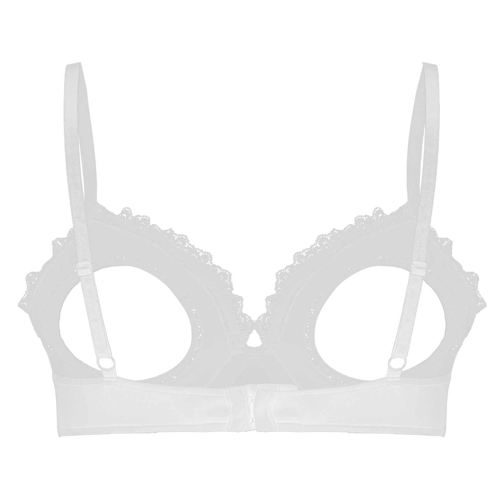Womens Cutout Padded Underwired Porno Open Breast Brassiere Lingerie Hollowed Out Unlined Bra with Exposed Navel Top Underwear