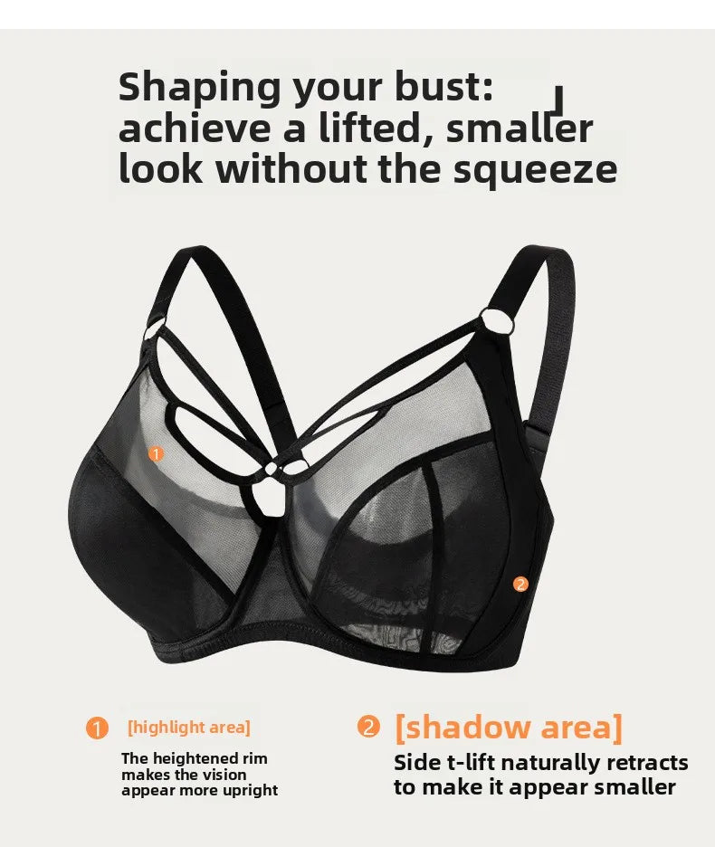 Minimizer Bra for Plus Size Women Full Coverage Wireless Bra D-I Cups | Anti-Sagging Support Breathable Minimize Bust Size