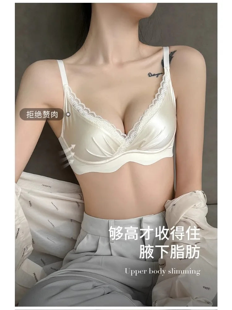 Bralette Dentelle Automne T32-38 - Sans Armatures Anti Écartement pour Petite Poitrine, Ajustable Confort Sexy Soutien-Gorge