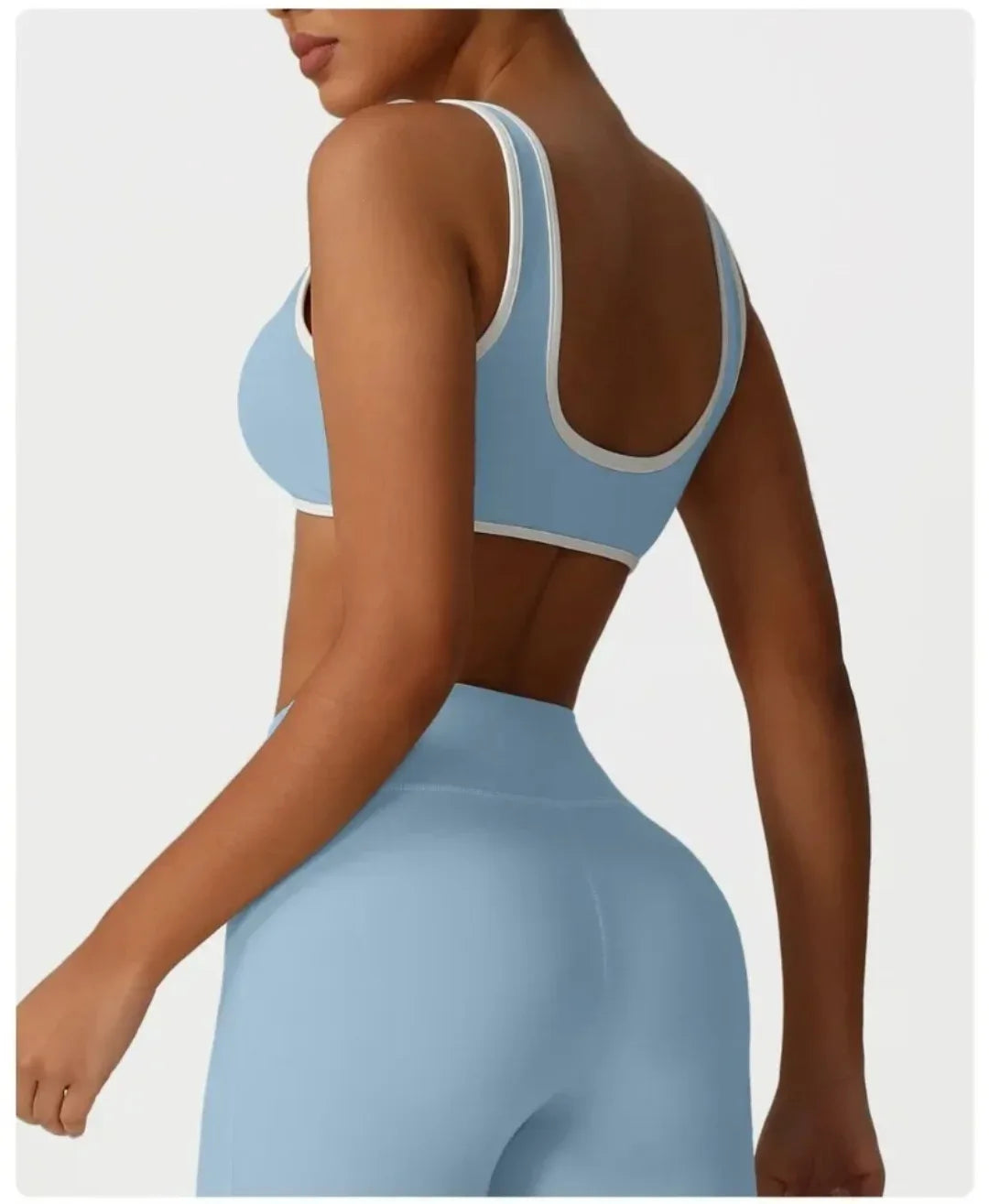 Backless Yoga Bra Quick Drying Shock-proof Fitness Sports Bra High Waist Butt Lifting Flared Pants Casual Workout Gym Yoga Bra