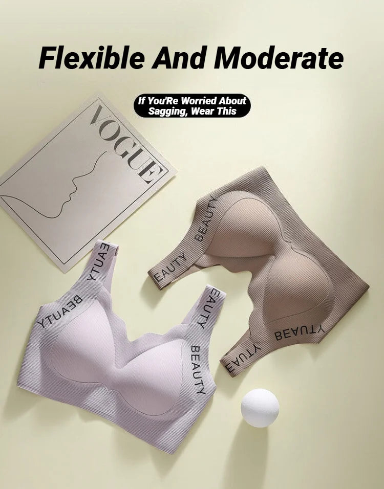 Seamless Wireless Bra One-Piece Vest Lingerie For Women Lift And Support Side Smoothing Push-Up Full Coverage Small Chest Bras