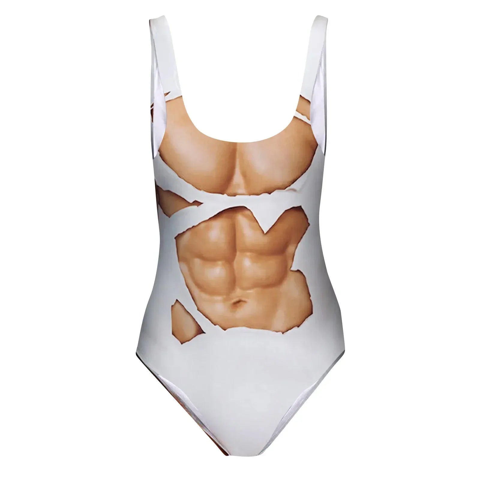 One-Piece Suits 2025 Trendy Women's Sexy Funny 3D Fake Breast Hairy Funny Print Swimsuit Bathing Suit Beach Outfits Bikini Mujer