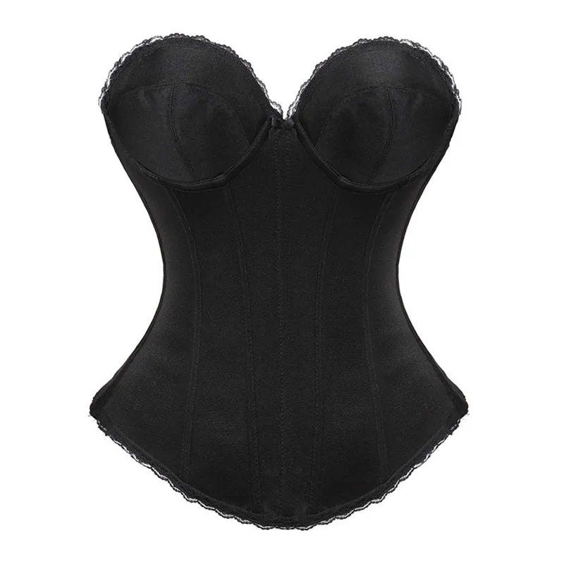 Corsets and Bustiers Top Overbust Wedding Bridal Shoulder Straps Corset Lingerie Gothic Exotic Sexy Women Fashion Black White