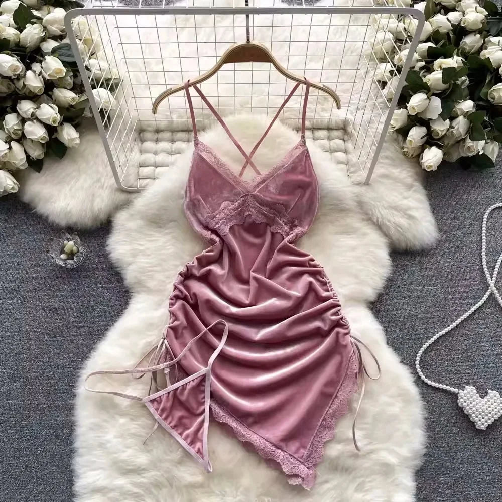 Backless Hotsweet Bow Lingerie For Women See Through Mesh Sexy Bunny Costume Lingerie Bodysuit 4 Piece Jumpsuit Spot Lace Cospla