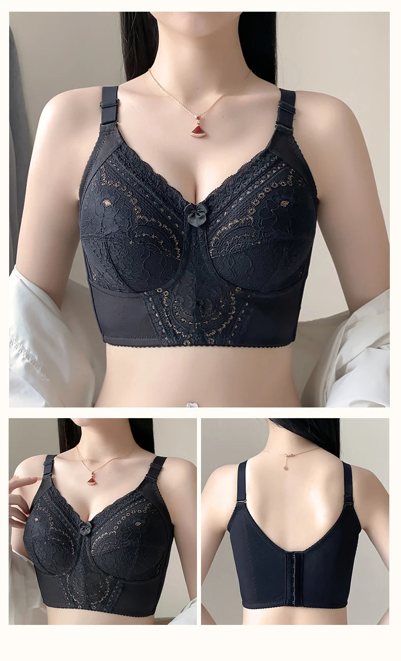 Wire Free Women's Full Coverage Non-Foam Lace Bra 34 36 38 40 42 B C D E F