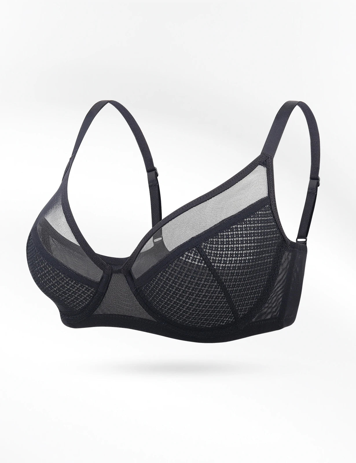New Lace Bras Pure Seamless Unpadded Thin Mesh Transparent See Through Sexy Bras For Women Big Size Underwire