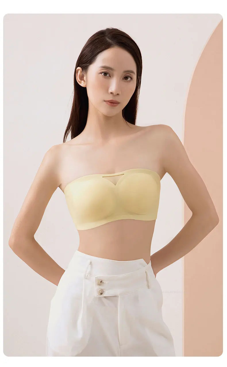 Non-slip Strapless Underwear Bra Seamless Sport Bras Women Soft Thin Push Up Underwear Lingerie Sleep Top Invisible Lingerie