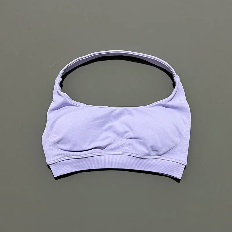 Sports Bra Women Seamless Halter Sports Bra High Support Open Back Activewear Gym Tank Top Fitness Yoga Workout Bra