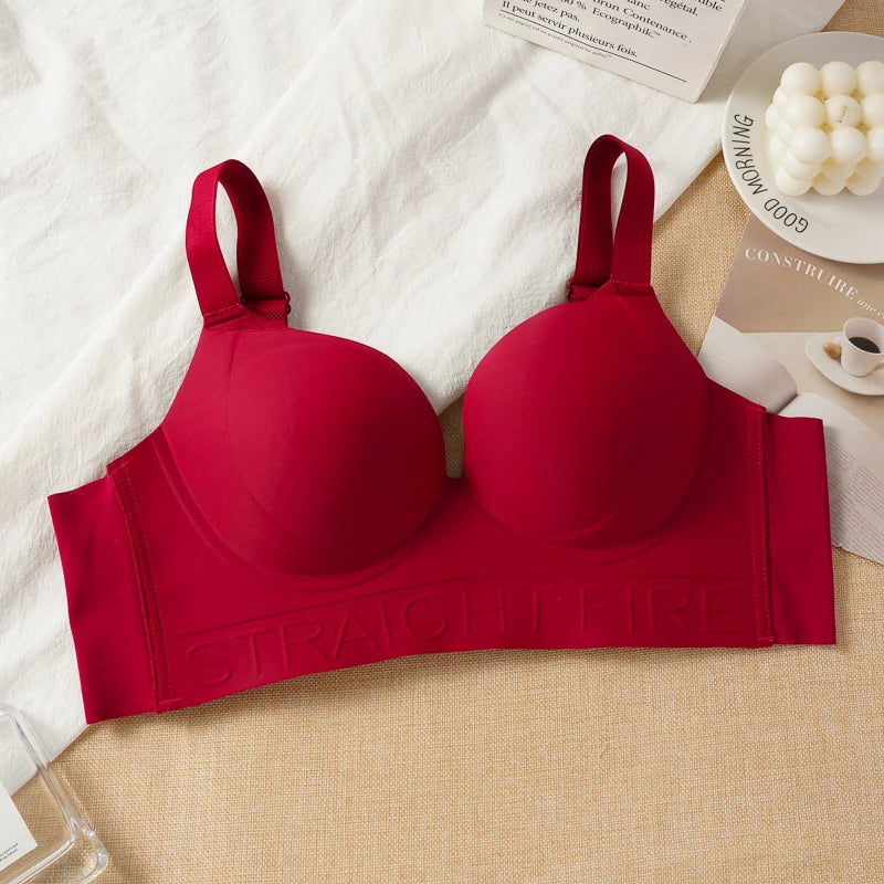 Large Size Seamless Push-up Bras Women Underwear Anti-sagging Side Breast Adjustment Bra Adjustment Braletter 34-40 BCD CUP