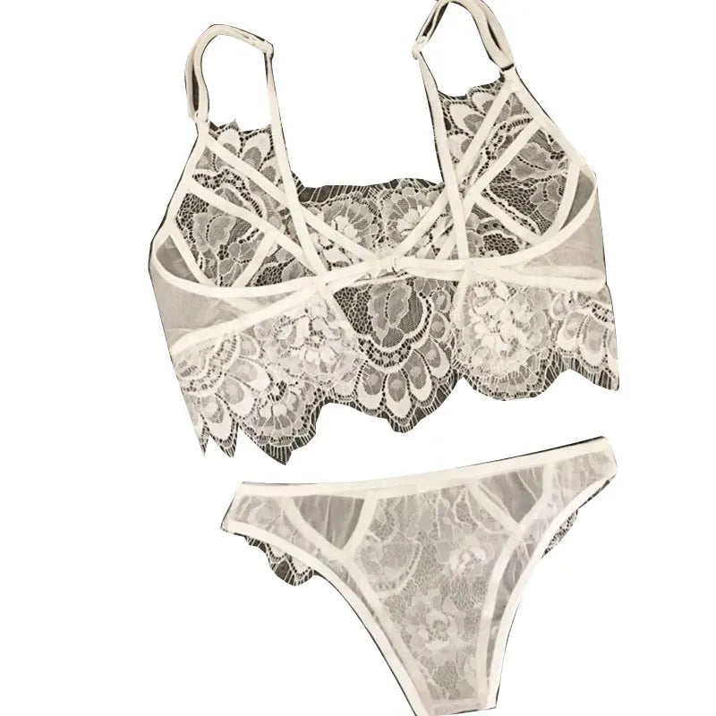 Sexy Lingerie Underwear Suits For Women Lingerie Thong Solid Lace White Vest Camisole Tube Top Panties Christma Bodysuit Sets