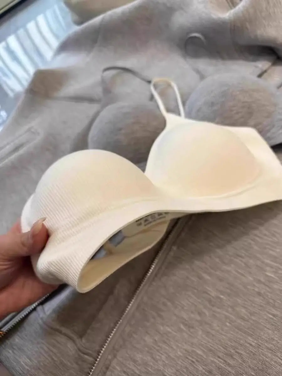 Bras for Small Bust Women Thin Strap Wireless Push Up Padded Bralette Stick On Silicone Adhesive Bra Petite Backless