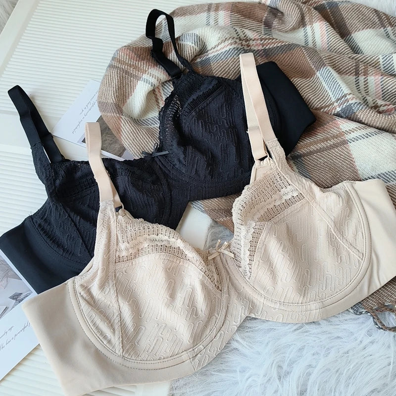 Women's Lace Minimizer Bras Full Coverage Non-Padded Underwire Lingerie Unlined Sexy Bralette 75 80 85 90 95 100 B C D E F