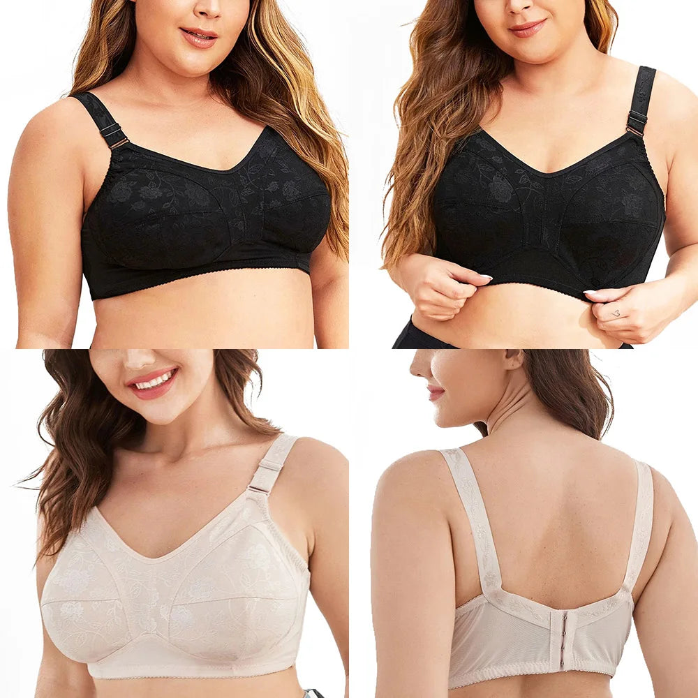 BCHRAYIUP Ladies Full Coverage Non-Wired Non Padded Bra Minimizer Comfort Soft Cup Bras 36 38 40 42 44 46 48 50 AA A B C D