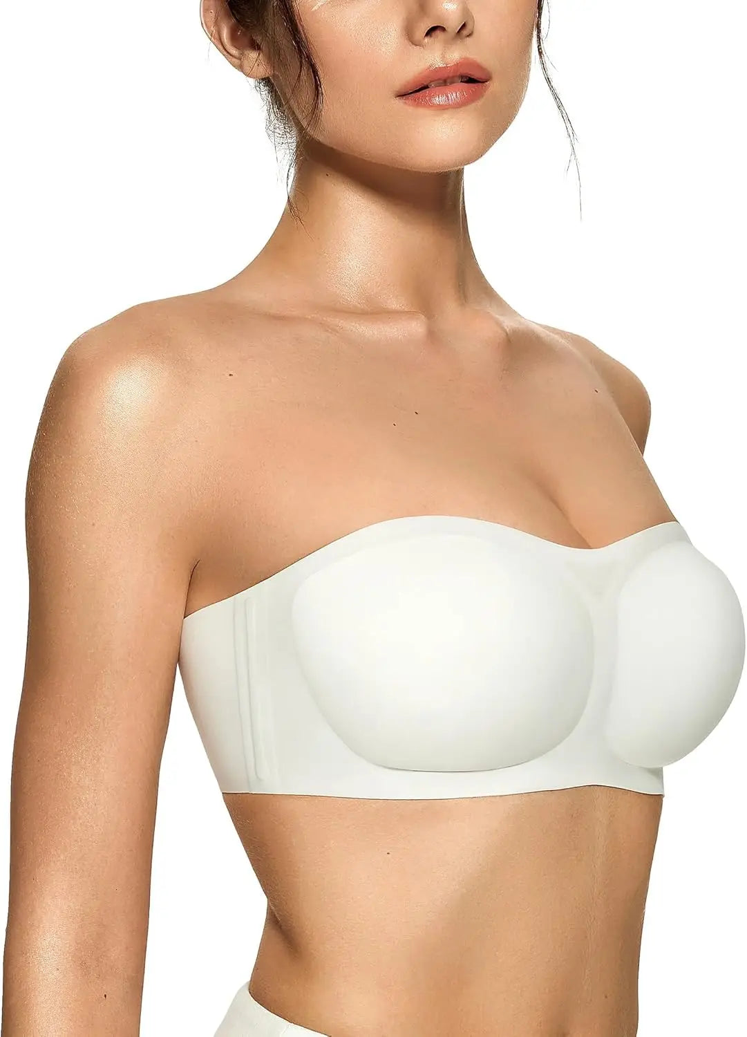 Strapless Push Up Bandeau Bra Non Slip Wireless Padded Seamless Comfortable Tube Bra for women