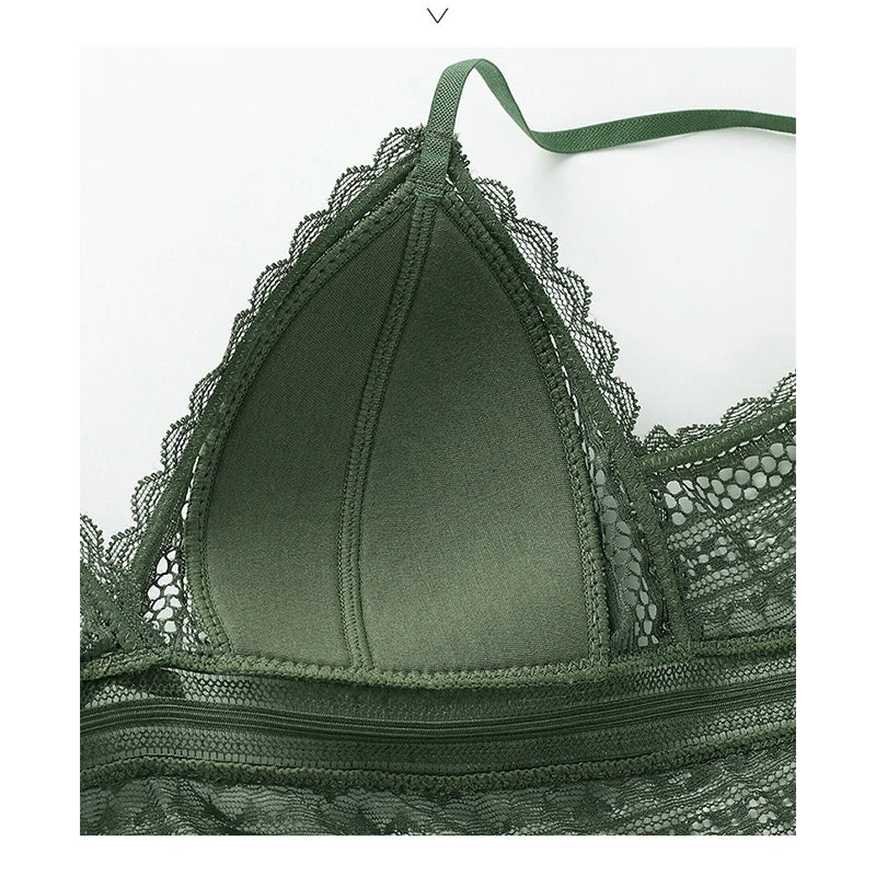 Backless Lace Bra Triangular Sexy Bralette Soft Low Back Biustonosz Women Lingerie Sexy Lace Bras for Women