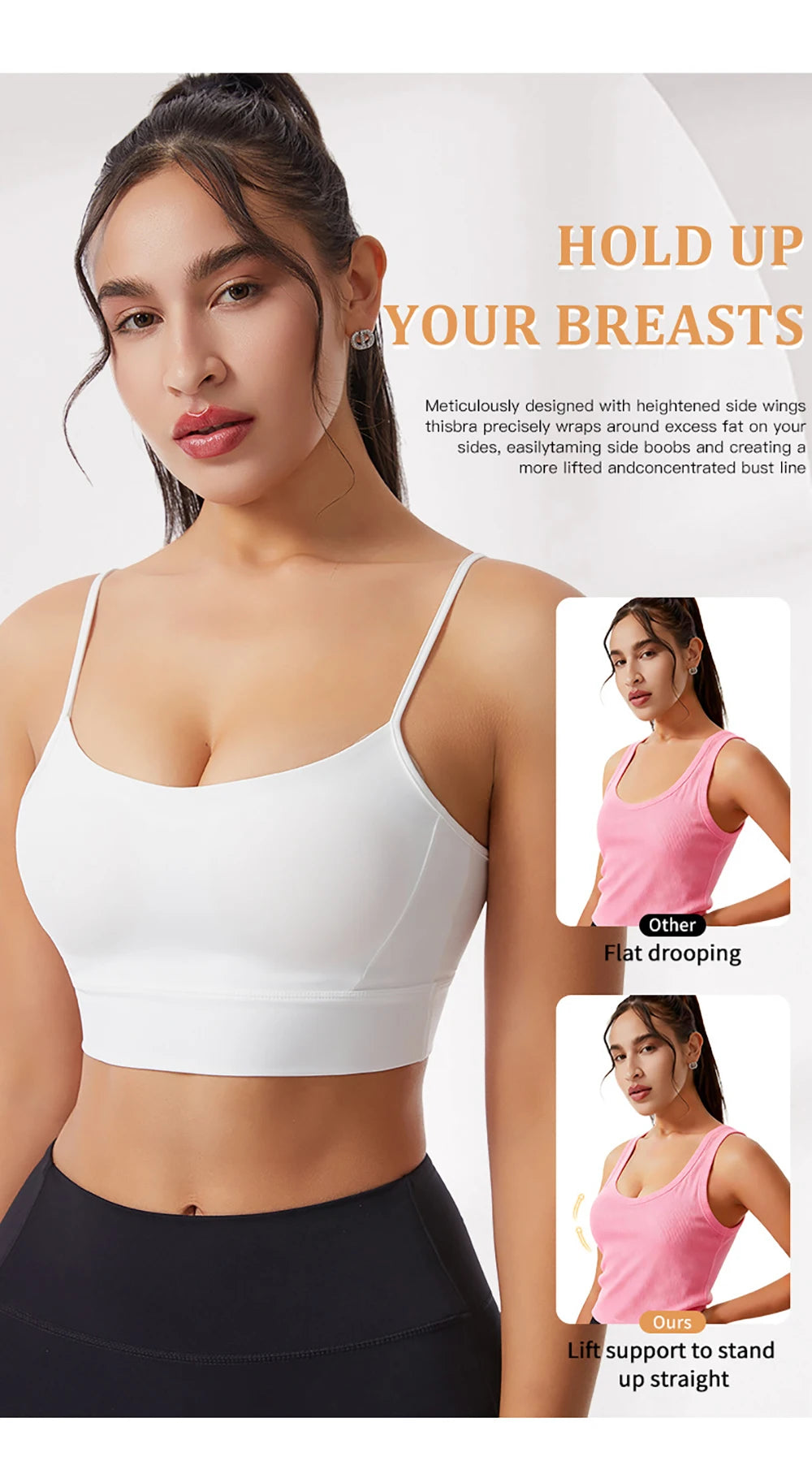 Low Back Sports Bra For Women Low Impact Padded Workouts No Underwire Bralette Beauty Back Yoga Spaghetti Straps Vest Tops