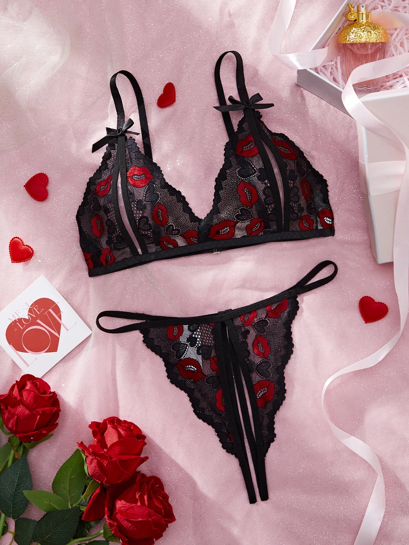 Sexy Adult Lingerie Sets Lace Embroidery Open Bra Suit Erotic Hot Crotchless Thong 2PCS Set Female Camisole Ultra Thin Underwear