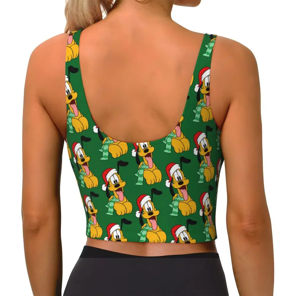 Custom Pluto Anime Manga High Impact Sports Bras for Women Classic Seamless Workout Yoga Crop Tank Tops
