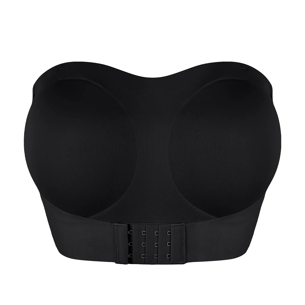 Women Strapless Padded Bra Seam-free Front Button Cross Bandage Bras Comfortable Smooth Plus Size Lingerie for Women