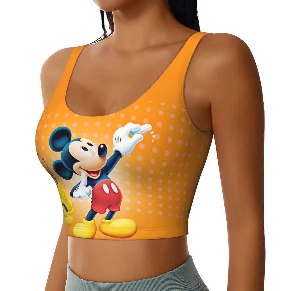 Custom Pluto Anime Manga High Impact Sports Bras for Women Classic Seamless Workout Yoga Crop Tank Tops