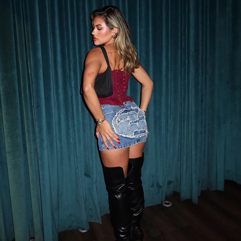 Women Sheer Lingerie Streetwear Lace-up Bustier Corset Tops Slim Backless y2k Tank Top Strapless Striped Sheath Sexy Camisole