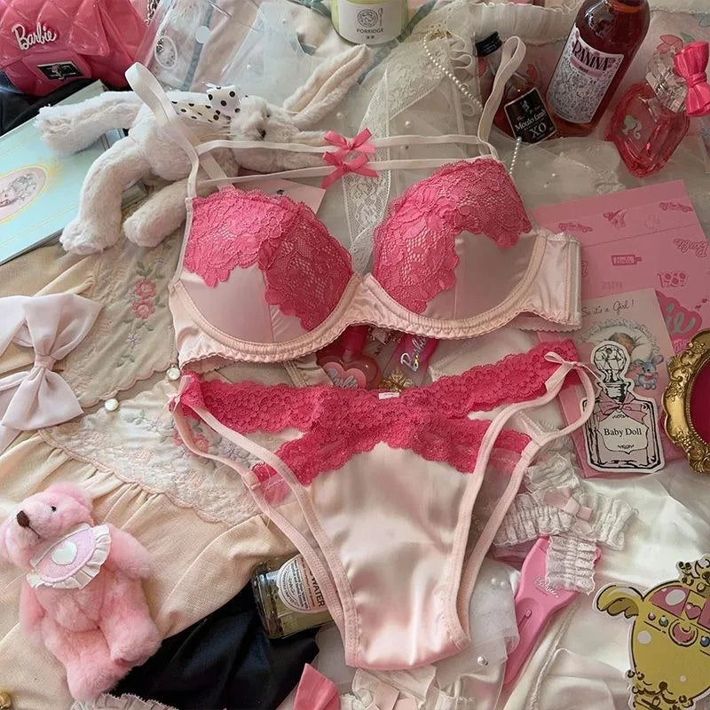 Lace Bras Set for Womens Summer Thin Breathable Bras Sexy Lingerie & Underwear  Adjustable Shoulder Strap Inner Padded Bralette