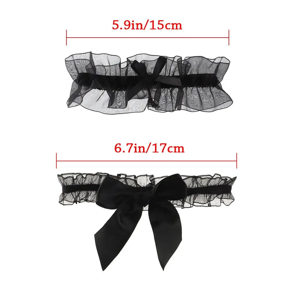 Sexy Fashion Lingerie Garter Belt Wedding Bride Leg Garter Cosplay Party Accessories Bowknot Lace Elastic Leg Ring