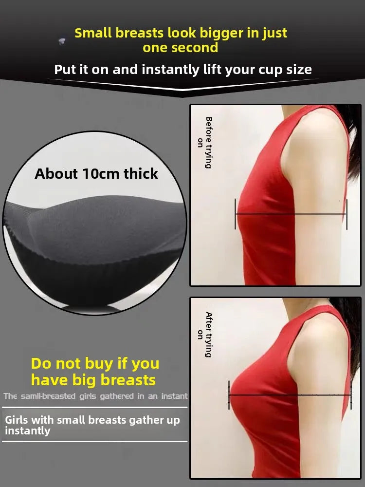 10CM Extreme Push Up Plunge Bra for Small Chest | Deep Cleavage Wireless Bralette | Seamless Invisible & Airy | Sexy Lift