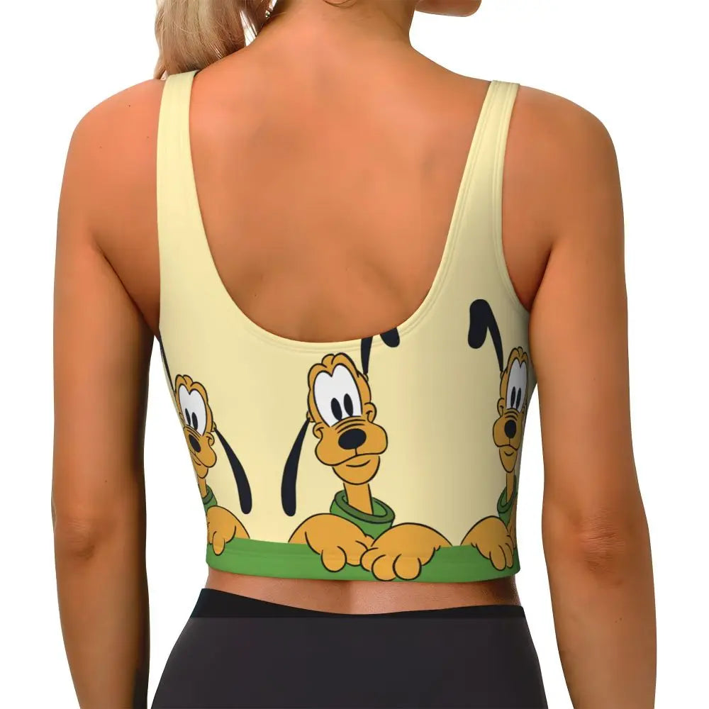Custom Pluto Anime Manga High Impact Sports Bras for Women Classic Seamless Workout Yoga Crop Tank Tops