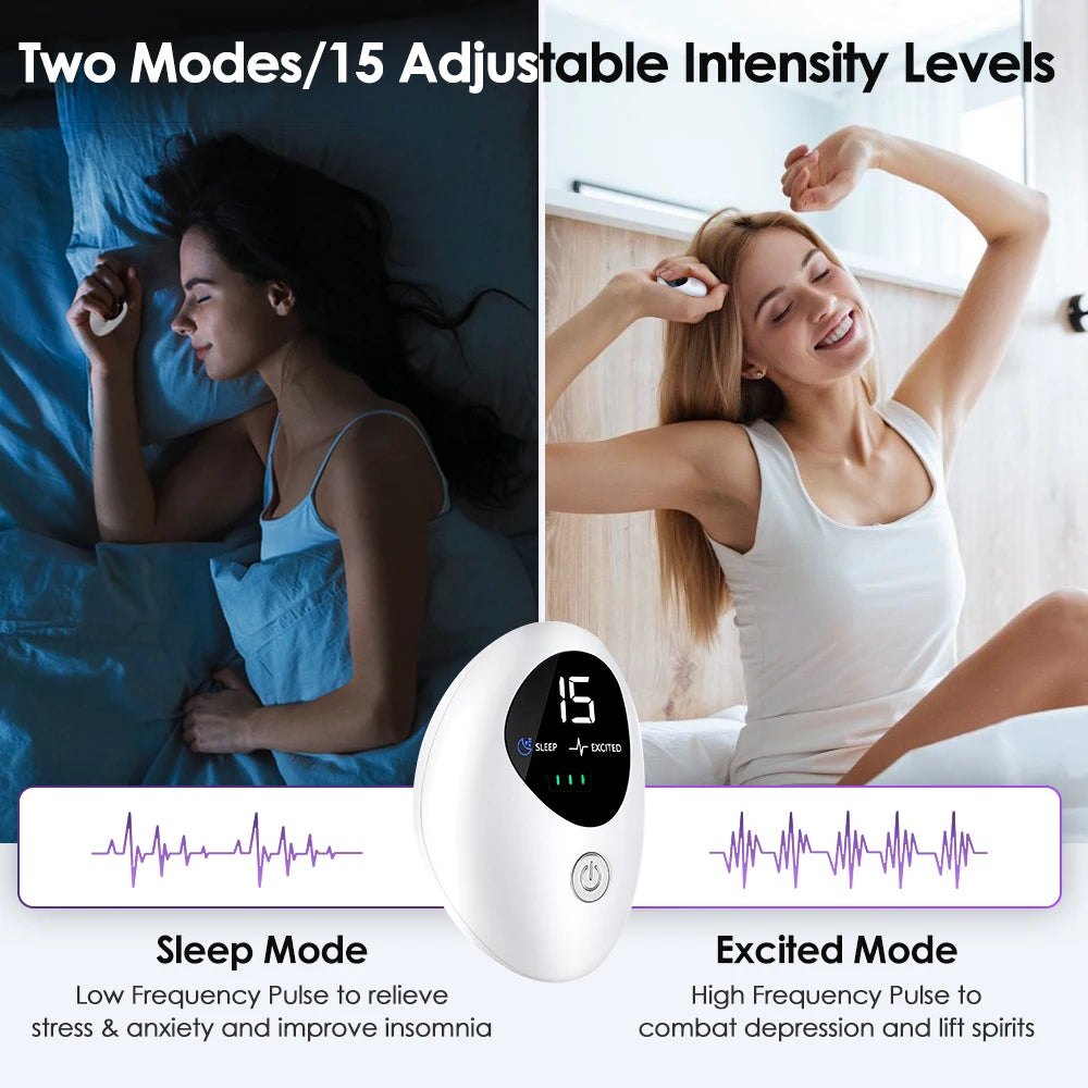 Microcurrent Sleep Aid Device EMS Sleep Aid Machine Sleep Instrument for Insomnia Stress Anxiety Relief Palm Pulse Massager