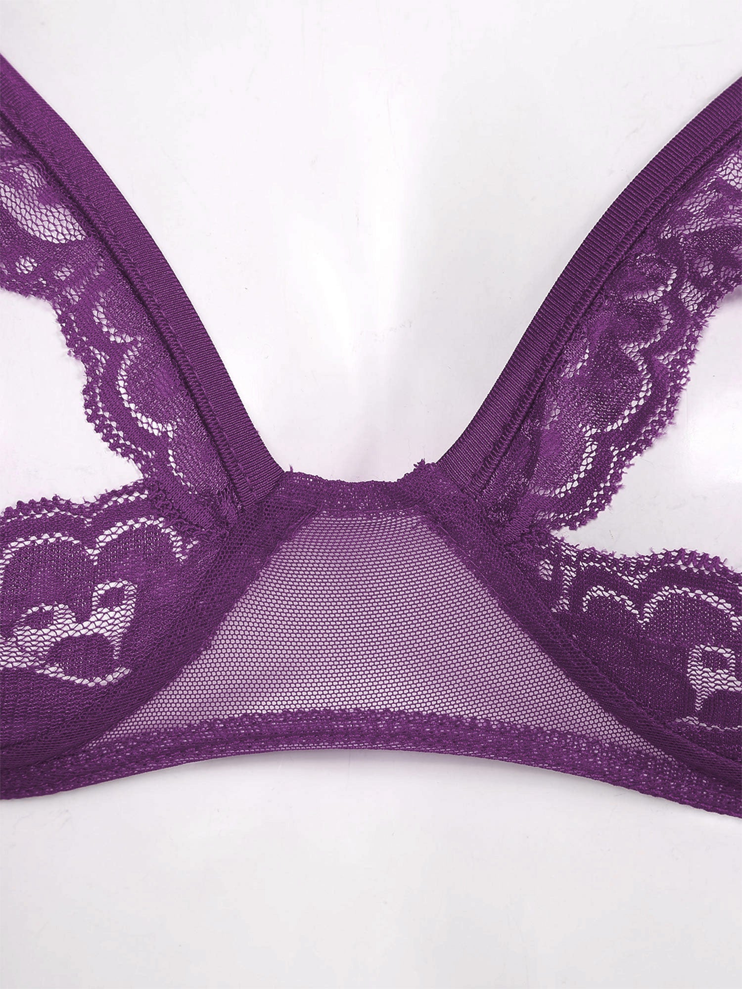 Women Nipple Exposed Bra Sexy Open Cup Lace Lingerie Exotic Brassiere Nightclub See-through Bralette Wire-free Unlined Bra Top