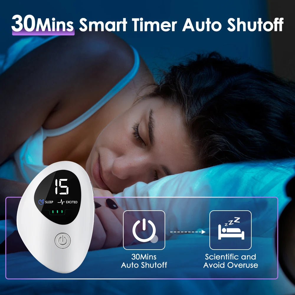 Microcurrent Sleep Aid Device EMS Sleep Aid Machine Sleep Instrument for Insomnia Stress Anxiety Relief Palm Pulse Massager