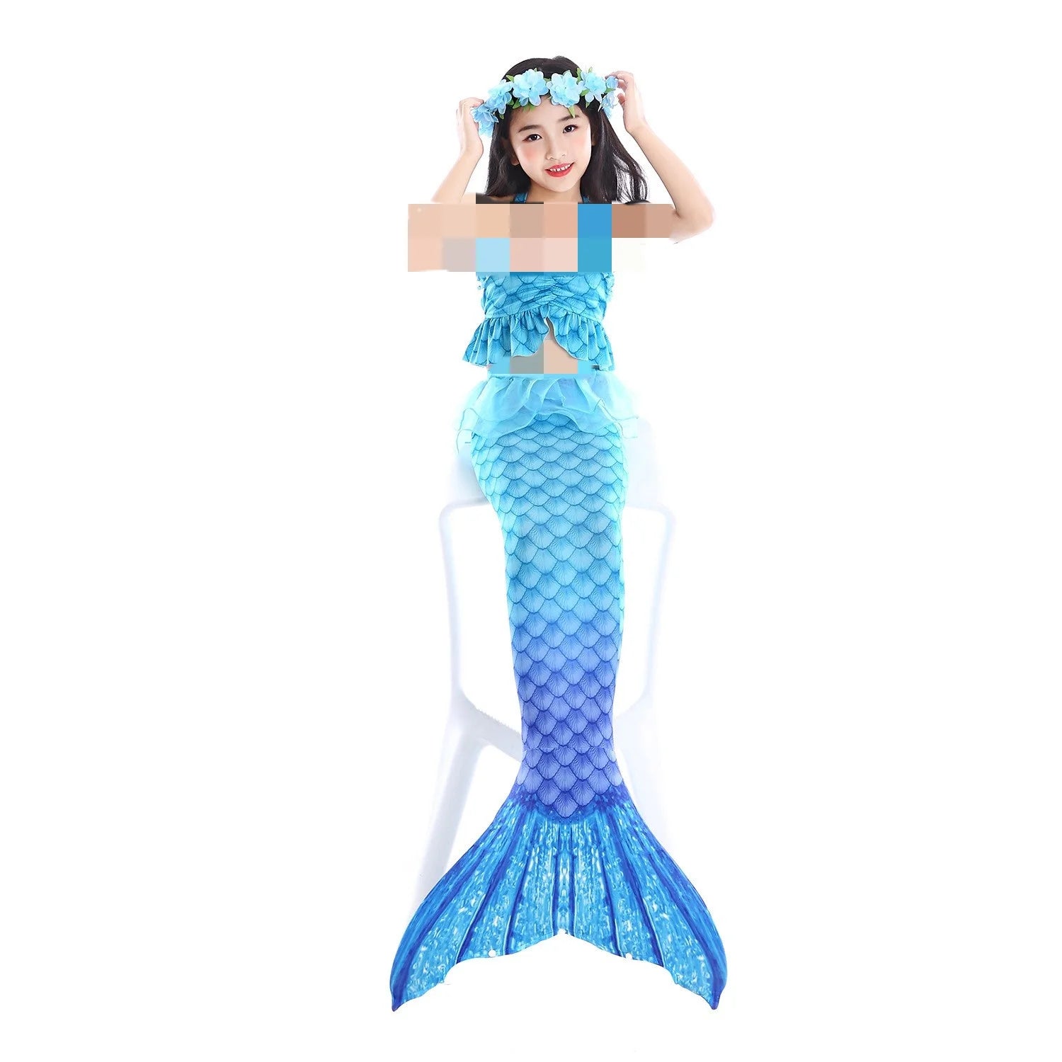 Bikini Top & Mermaid Skirt Girl Swimsuit Kid Swimwear Children Bathers Bathing Swimming Swim Suit Fashion Print Beachwear New