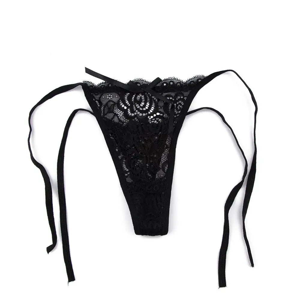 Women's Sexy Intimates Underwear Low Waist Lace Floral Transparent Lingerie Knickers