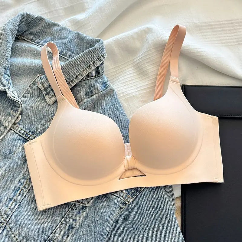 Strapless Push Up Bra for Small Bust - Lift Enhance Anti-Sag Side Coverage Wireless Comfort Convertible T-Shirt Bra A-C Cup